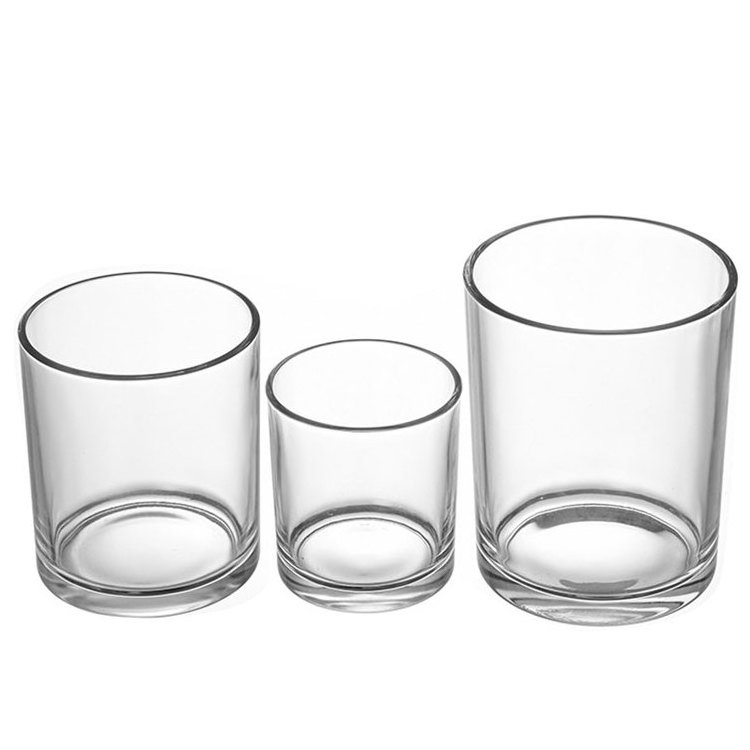 Transparent glass candle jars round bottom glass luxury candle jar Bedroom Candle Holder Display