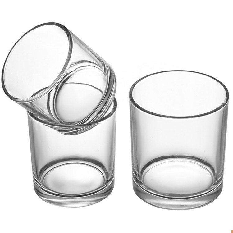 Transparent glass candle jars round bottom glass luxury candle jar Bedroom Candle Holder Display