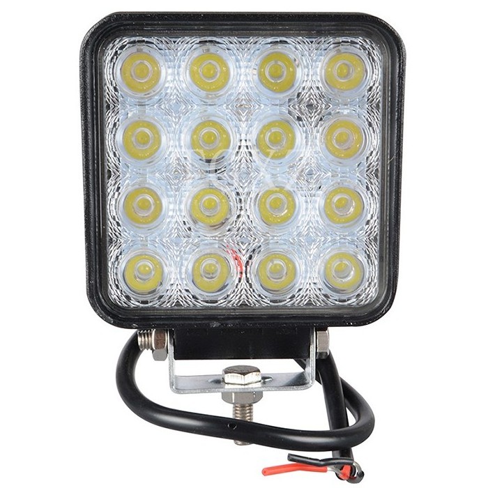 Super bright square 12v 24v 16led spotlight 4inch car led work light 48w 16 led for off-road suv