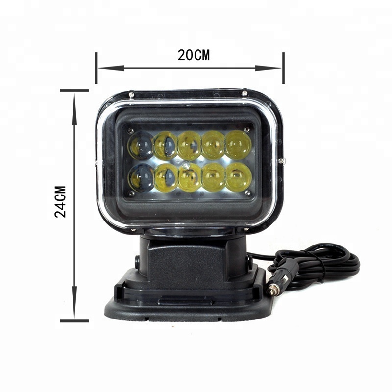 Factory direct magnetic 7inch 50w marine led search light with remote control rechargeable led bulb light searchlights