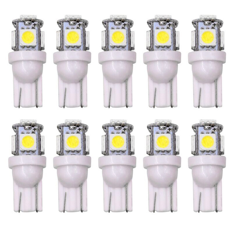 Super bright t10 w5w 194 501 led car interior t10 led white car 12 volts t10 multi colored 5smd led bulb