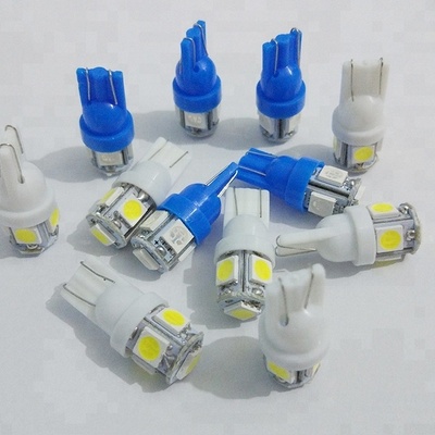 Super bright t10 w5w 194 501 led car interior t10 led white car 12 volts t10 multi colored 5smd led bulb