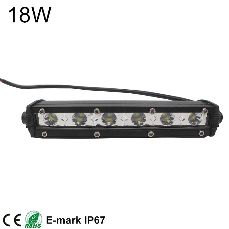 Wholesale single row slim 8.8inch 18w high power led ramp light bar red white yellow