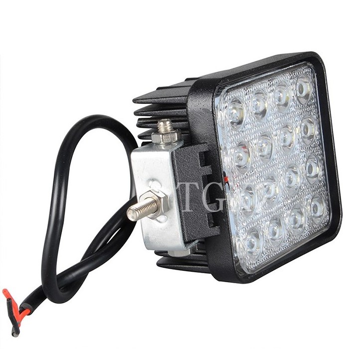 Super bright square 12v 24v 16led spotlight 4inch car led work light 48w 16 led for off-road suv