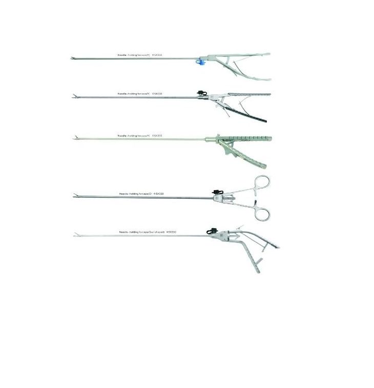 Reusable Instruments laparoscopic Needle Holder Curved Surgical Endoscopic Grasping Forceps