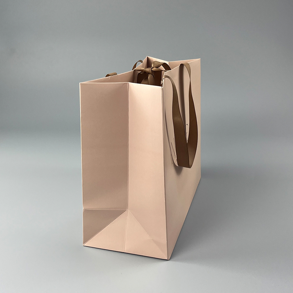 Manufacture Custom Shopping Brown Paper Bags With Your Brand Logo Ribbon Handles Paperbag For Shoes Clothes Underwear Packaging