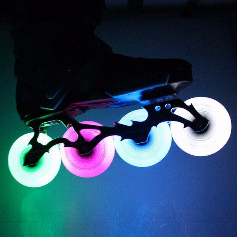 80mm 90A Inline Roller Skate Wheels 8/4pcs LED Sliding Skating Flashing Wheel Rollers Durable Luminous Roller Replacement