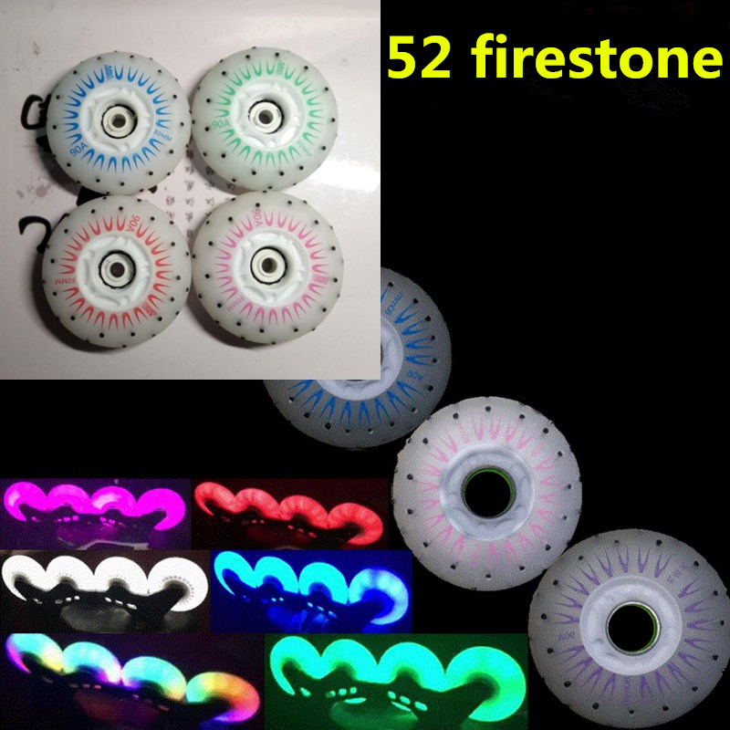 Outdoor Hot Spark 52 Firestone Other Led Flashing Roller Pu Inline Speed Street Skate Wheels  80 90 100 110MM