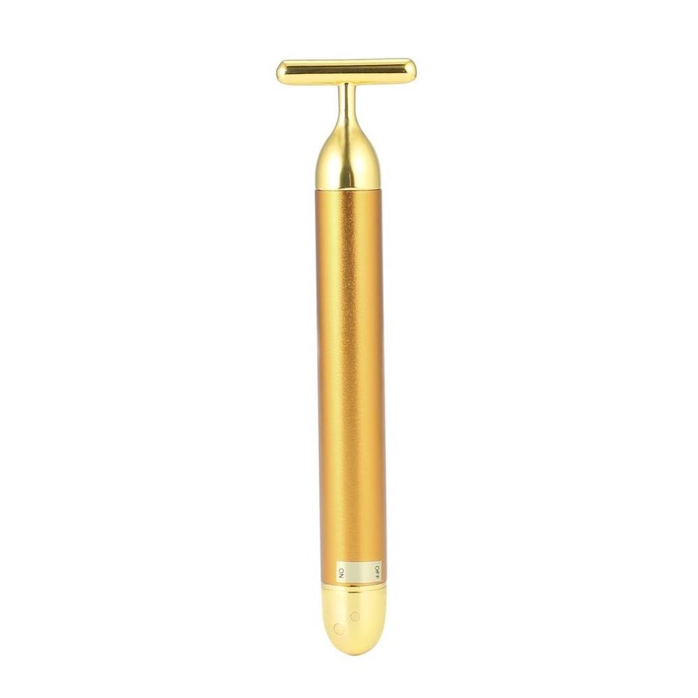 Golden Lift Skin Tightening Facial Beauty Roller Wrinkle Remove Vibration Massager Stick Beauty Bar Slimming Face Massage Tools