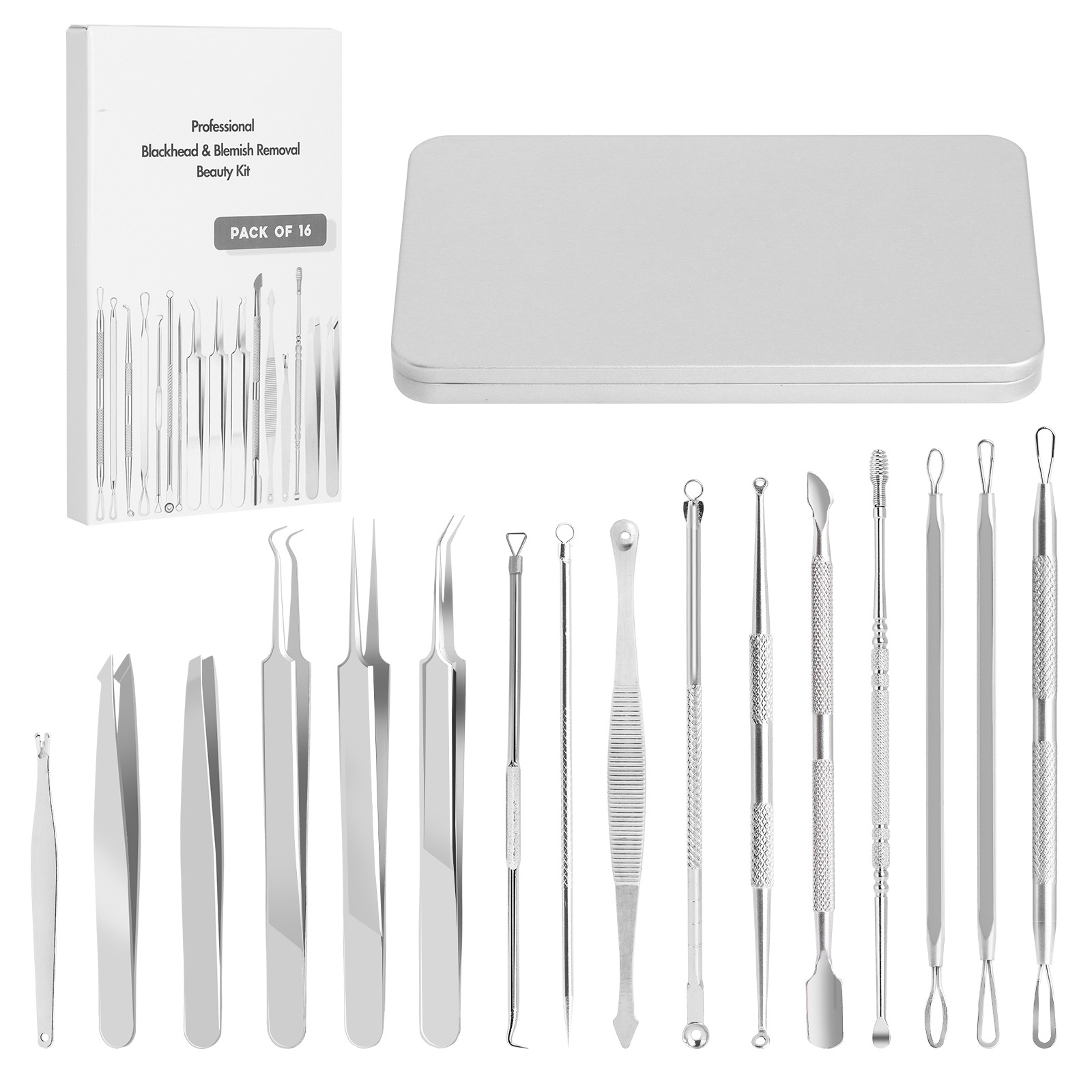 Professional Blackhead Remover Tool Comedones Extractor Acne Removal Kit For Blemish Whitehead Popping