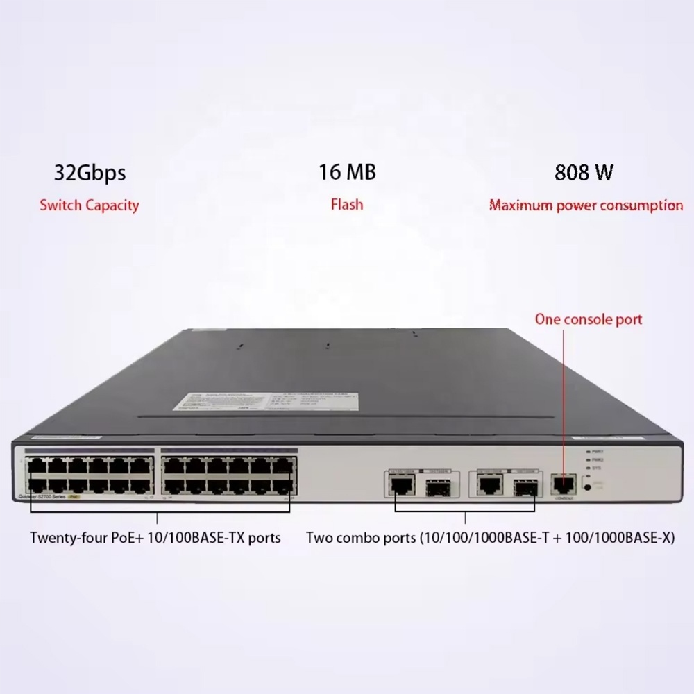 24 Port Ethernet Poe Wireless Network Switch S2700-26TP-PWR-EI with cheaper price