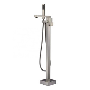 Luxury Floor Mounted Brass Bath Mixer Tap Freestanding Bathtub Faucet Chrome plating Free Standing Bath Tub Faucet