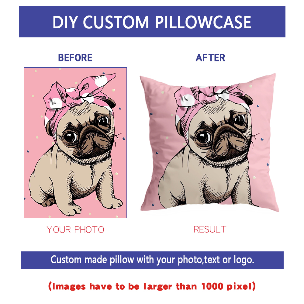 Custom Throw Pillow covers Linen Polyester Cotton Digital Sublimation printed Sofa Cushion Covers Pillow Case