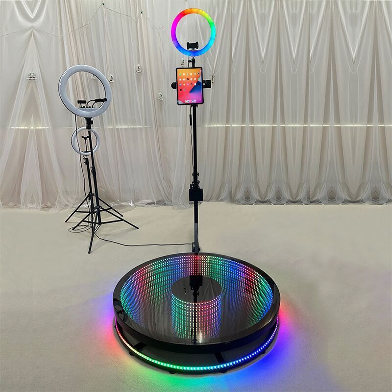 360 degree photo booth light stand for party use 360 photo booth glass bottom led spin 360 degree camera 360 photo booth