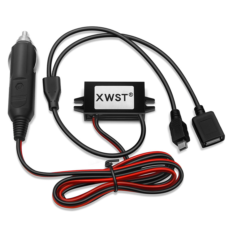 XWST DC 12V to 5V Step Down Converter 3A 15W Type-C Mini USB Buck Power Supply Charger for Auto Car Motorcycle Bus