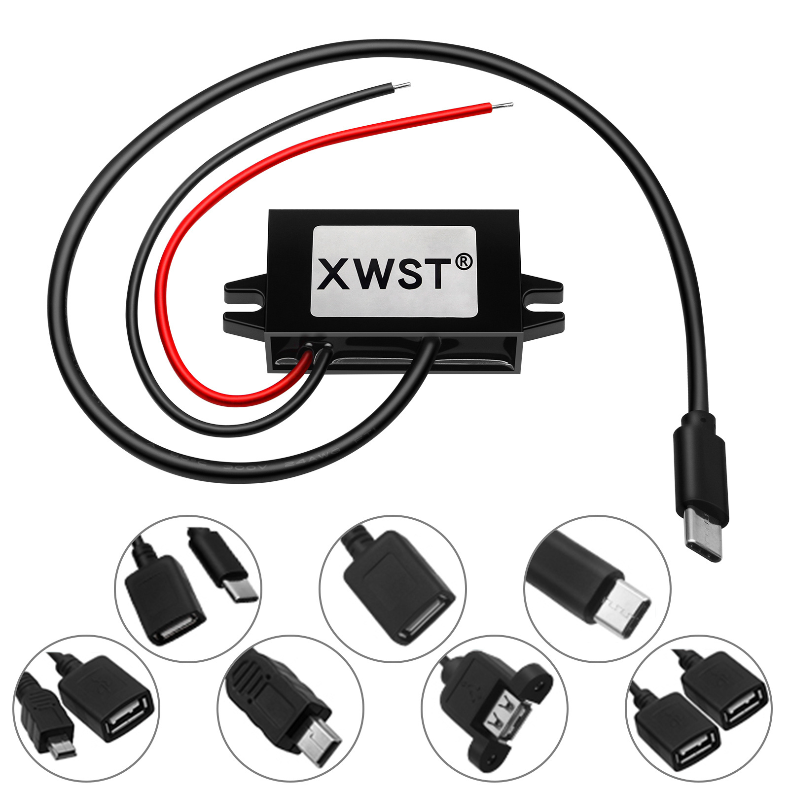 XWST DC DC Buck Converter 12V 24v 36v 48v 72v 85v  to 5V Micro Type-c Mini USB Charger for Mobile Phone Charging in Car