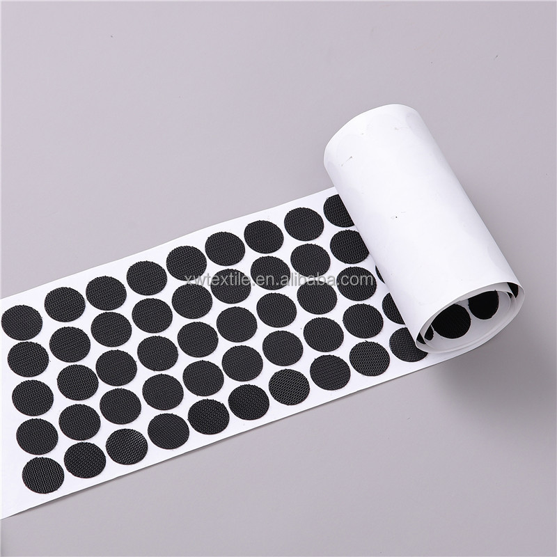 Polyester Nylon Strong Sticky  Easy Home DIY Double side Round Shape Velcroes Coin Sustainable Self-adhesive Hook and Loop Dots