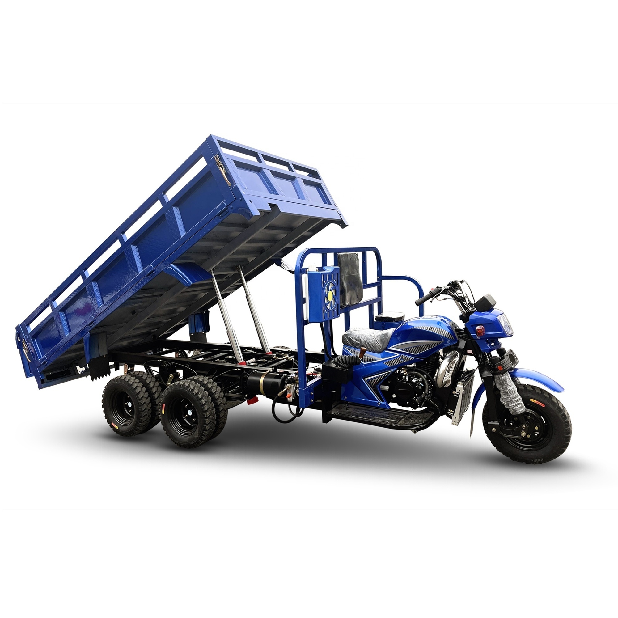 350CC 2 Axle 9 Wheel  Motorized Tipper Cargo Tricycle/350CC Double Rear Axle Nine  Wheel Motorcycle Dumper Cargo Tricycle