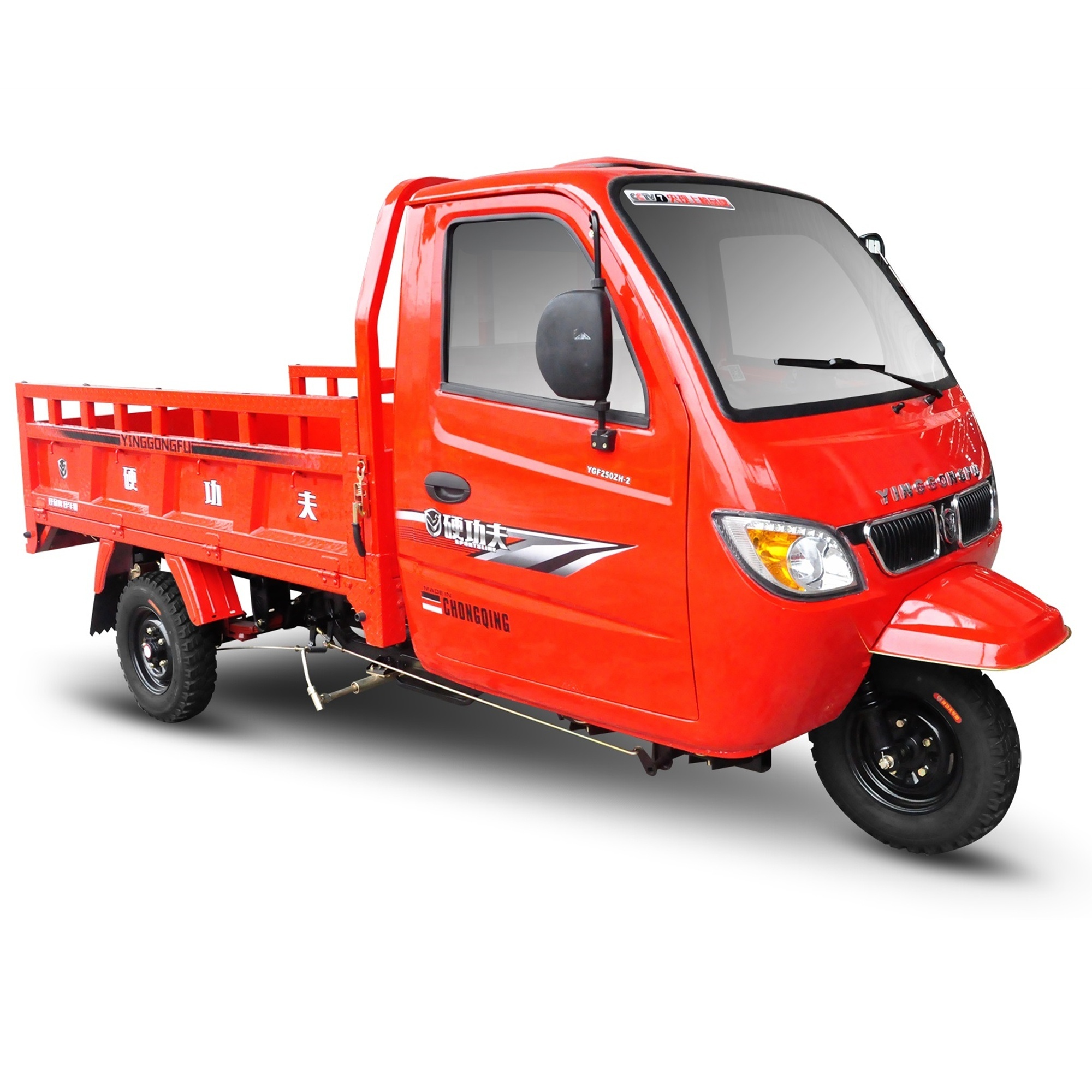 gasoline closed cabin tricycle cargo truck three wheel motorcycle with driving room