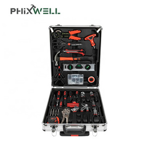 XWTLX-004   Wholesale Price High Grade Auto Repair 118 PCS Socket Hand Tool Set With Aluminum Luggage box Case