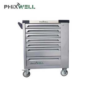 FHIXWELL Steel 7 drawers tool cabinet workshop tool trolley and box with hand tools sets