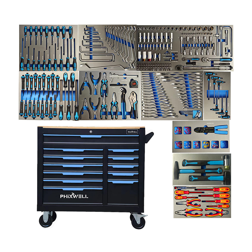 PFIXWELL workbench 12 rolling Drawers  tool Storage Cabinet heavy duty Tool Organizer with tools