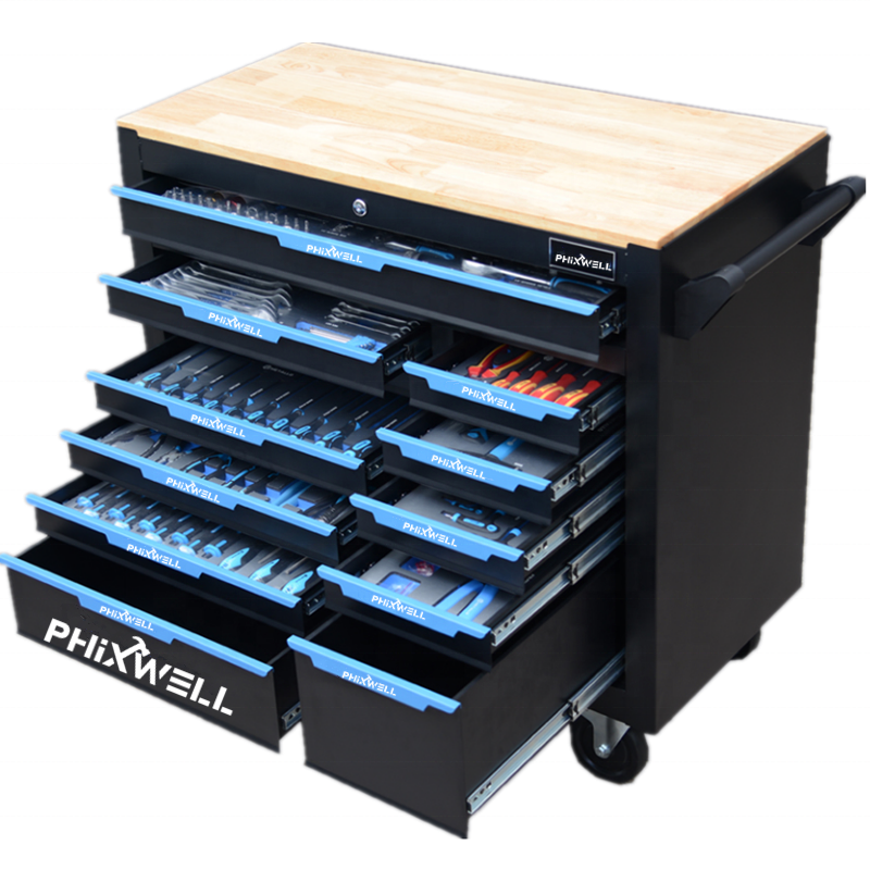 PFIXWELL workbench 12 rolling Drawers  tool Storage Cabinet heavy duty Tool Organizer with tools