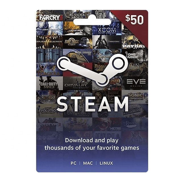 Steam Wallet $50 US Dollar Gift Cards