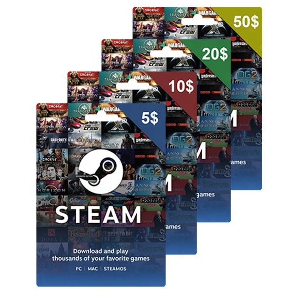 Steam Wallet $50 US Dollar Gift Cards