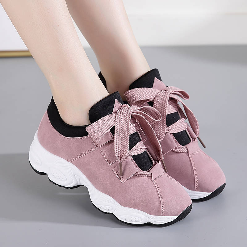 2024 Spring new women's shoes casual Korean students thick bottom sneakers running shoes ladies single shoes