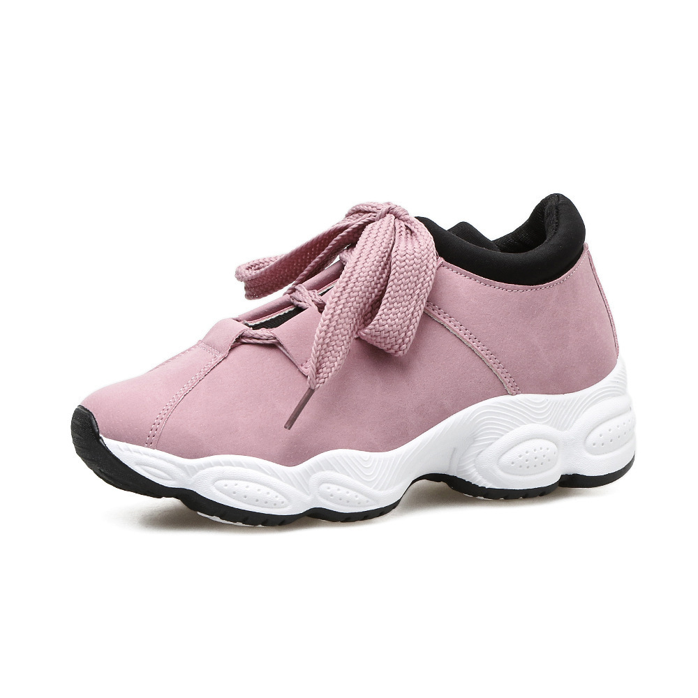 2024 Spring new women's shoes casual Korean students thick bottom sneakers running shoes ladies single shoes