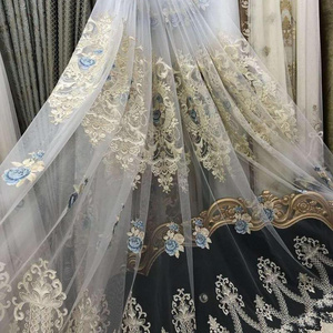 Newest design Turkish style embroidered sheer fabric embroidered curtain