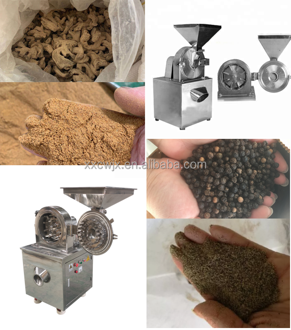 Industrial Leaf Cocoa Grinder Pulverizer Spice Grinding Ginger Dates Seed Chilli Crusher Equipment Moringa Powder Making Machine