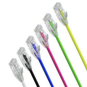 OEM Ultra Slim UTP CAT6A Patch Cables Unshielded network cable 28AWG 10Gb PVC LSZH Ethernet Transparent Boot RJ45 Patch Cord 1m