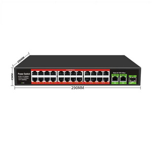 XXD factory whole sale 4/8/16/24 port network switch 48V active poe switch 150w standard AF/AT POE 100Mbps switch