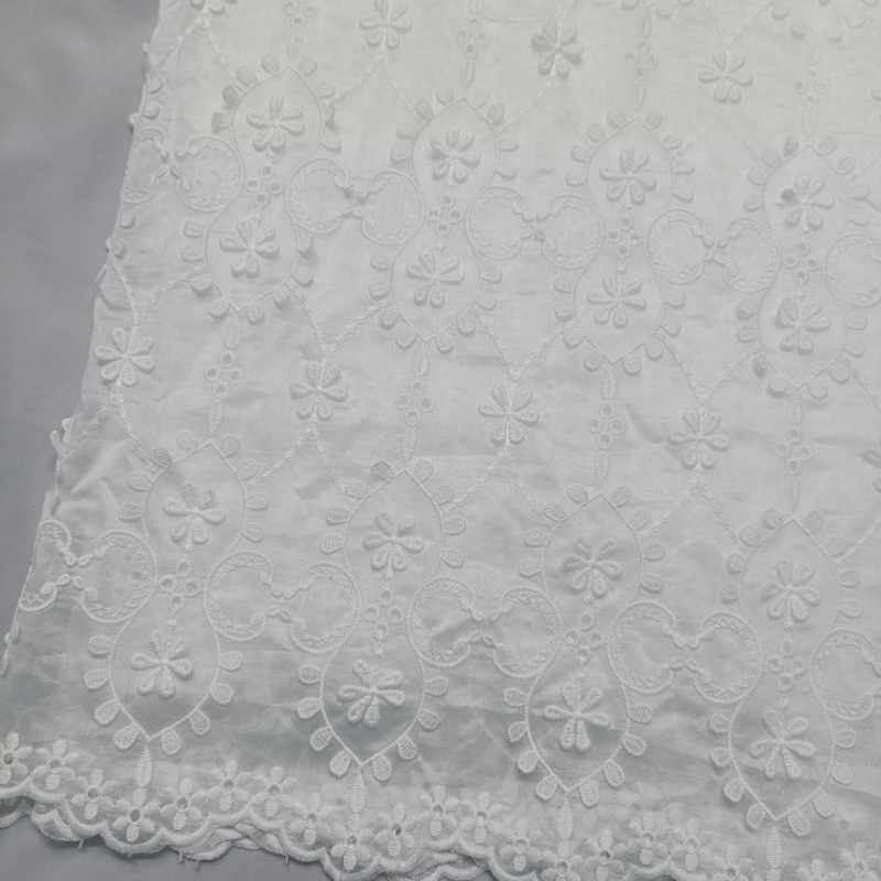 affinity White anti-silk fabric three-dimensional embossed embroidered lace fabric for dress