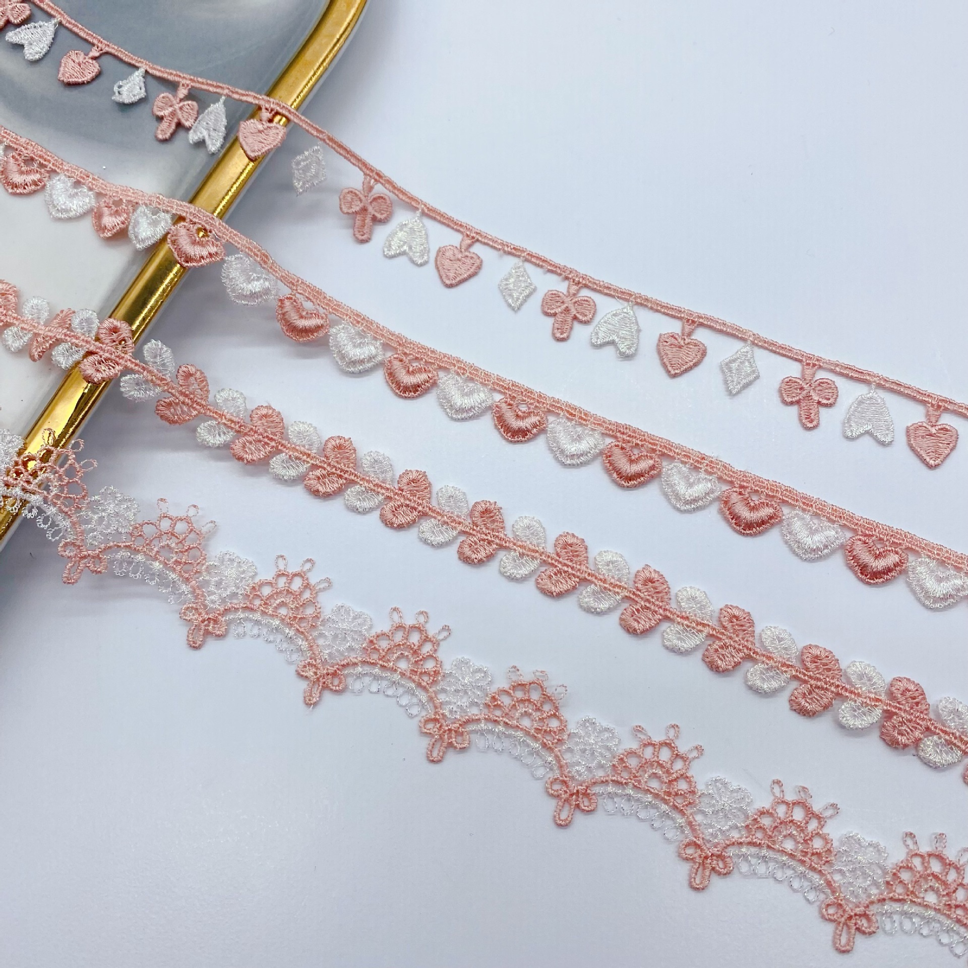 affninfty china custom wholesale pearl lace ribbon haberdashery rhinestone beaded rose embroidery abaya lace trim for clothing