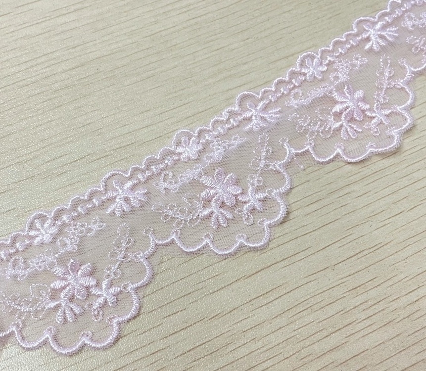 affninty elegant floral scalloped white tulle embroidery lace trim for dress skirt costume design veil edge