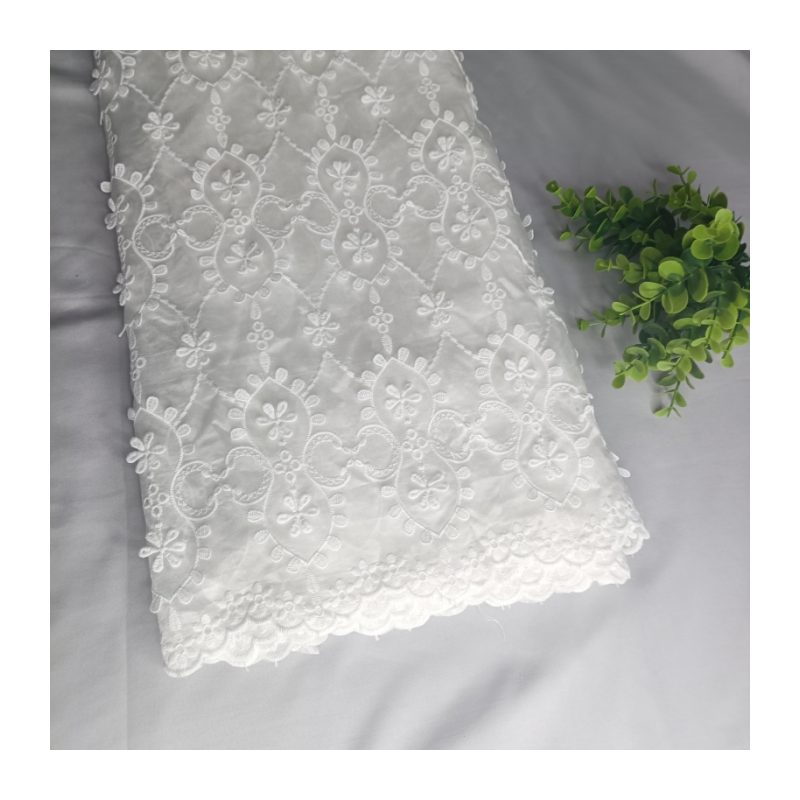 affinity White anti-silk fabric three-dimensional embossed embroidered lace fabric for dress