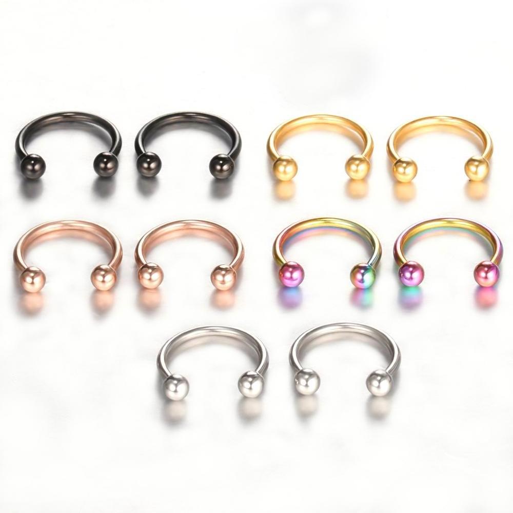 Factory Price Nose Horseshoe Ring Nose Septum Ring Circular Ear Cartilage Tragus Piercing Jewelry 316L Stainless Steel Nose Ring