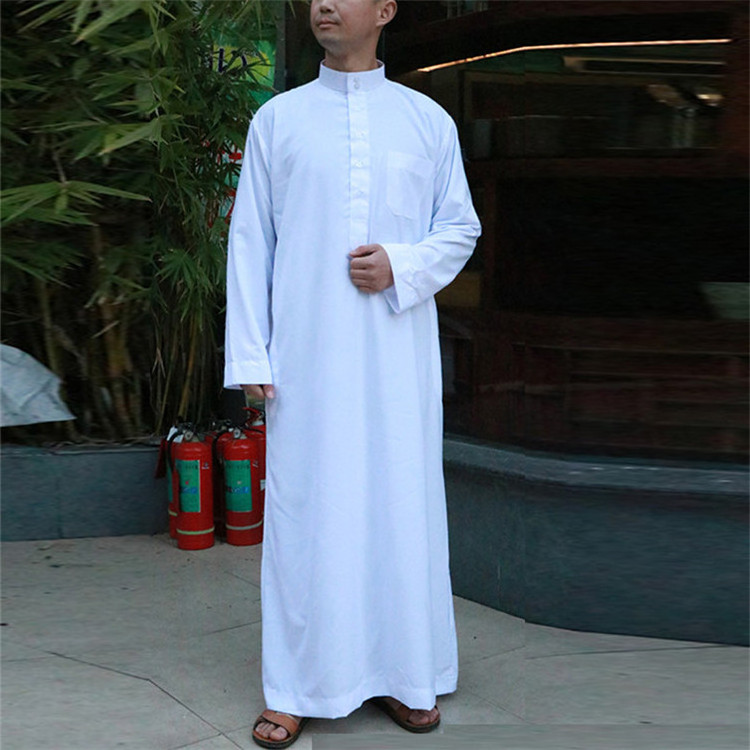 Wholesale Islamic Men White Clothing Thobe Arab Design Robe Daffah Thobe Islamic Clothing