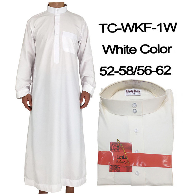 Wholesale Islamic Men White Clothing Thobe Arab Design Robe Daffah Thobe Islamic Clothing