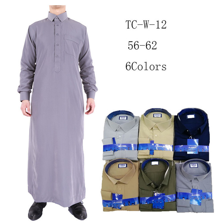 2022 High Quality Saudi Al Aseel Thobe Arabian Clothing in Stock Thobe / Thawb Men Mix Colors Middle East Washed Velvet 2 Days