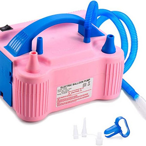 QAKGL  Balloon Pump Air Inflator Portable Dual Nozzle Pink Air Balloon Column Stand 600W Air Pump Balloon Stuffing Machine