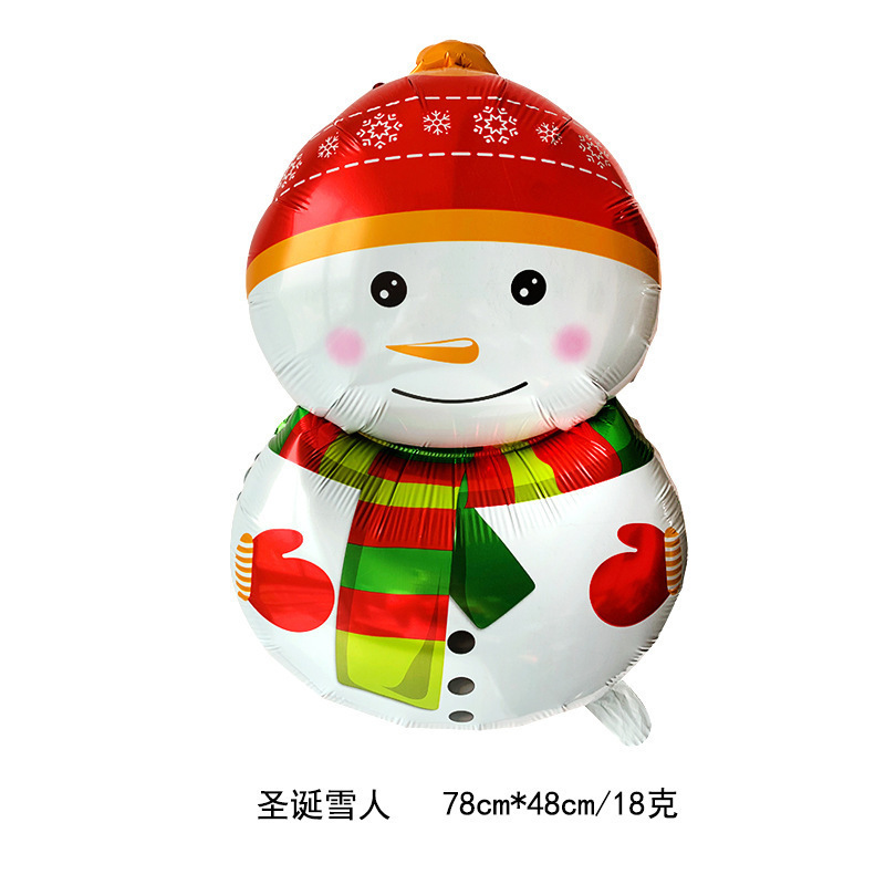 Wholesale Merry Christmas foil balloons Santa Claus elk Snowman Penguin decoration inflatable aluminum balloon