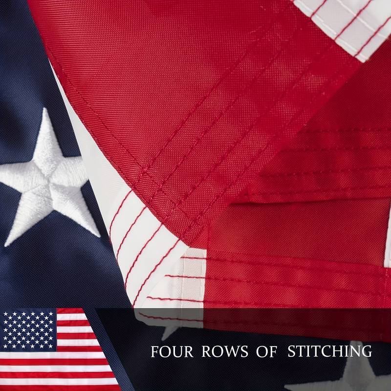 Custom 3x5ft Lasting Nylon Polyester Material Embroidered Stars Sewn Stripe American USA Country National Flag