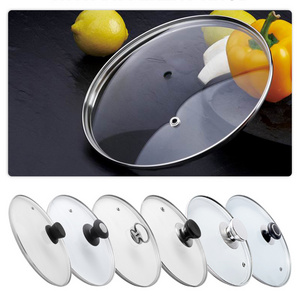 round Eco-Friendly Pan Lid Tempered Glass Pot Cover for Cookware Parts and Lid Replacement