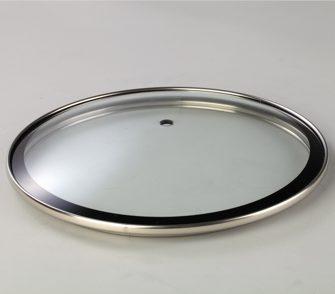 Transparent glass pot lid with flower sream vent hole  for fry pan