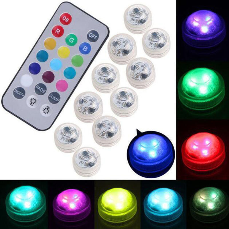 IP68 waterproof battery RGB light diving LED light Fish tank vase decorative nightlight