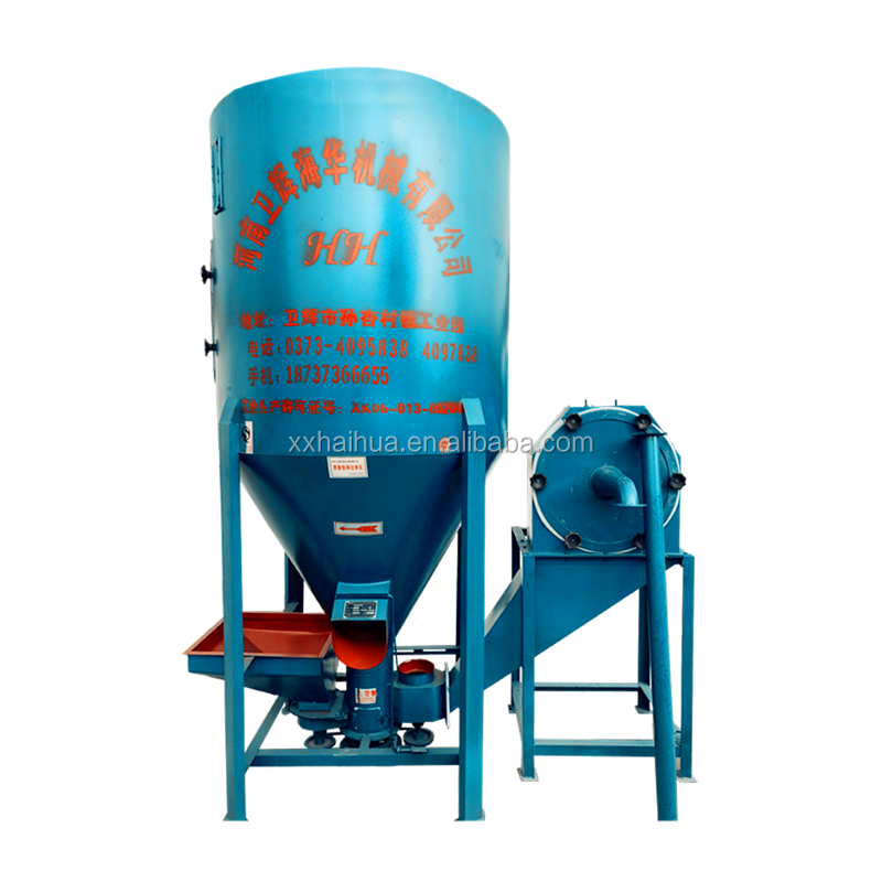 Farm Bran, maize, soybean, cereal feed grinder and mixer animal feed processing machines